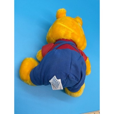 Vintage Great American Toy Co. Plush Yellow Bear Red Shirt Blue Overalls 8"