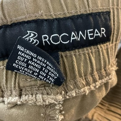 Rocawear Jogger Pants Mens XL Beige Elastic Waist Cuffed Stretch Drawstring