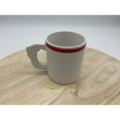 Christmas Tree Ceramic Mug Holiday Coffee Cup Red Rim Stocking Handle Polka Dot