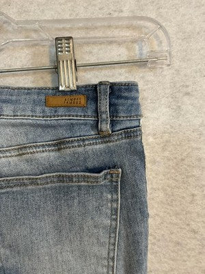 Almost Famous Jeans Juniors 5 Blue Mid Rise Skinny Sequin Side Stripe Stretch