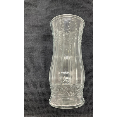 Clear Glass Flower Vase 8" Embossed Flared Design Home Decor Tabletop