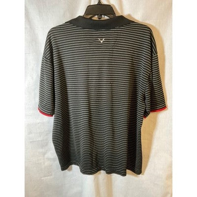 Callaway X Series Golf Polo XL, Striped Black/White/Red, 100% Polyester Casual