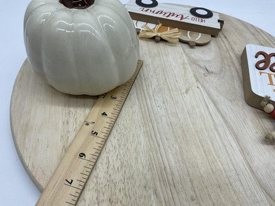 Thanksgiving Autumn Centerpiece Set Of 3 Ceramic Pumpkin Wood Signs Multicolor