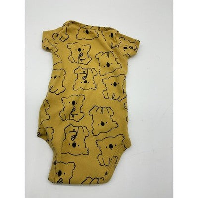 Carter's Bodysuit Pants Set 6M Yellow Koala Print Gray Fleece Outfit Baby