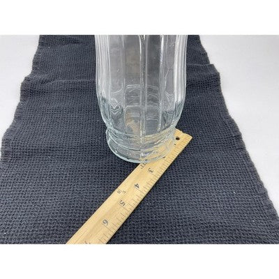 Clear Glass Flower Vase 8" Embossed Flared Design Home Decor Tabletop