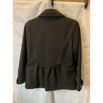 Robert Louis Women’s Jacket Medium Black Double-Breasted Wool Blend Lined