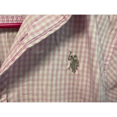 U.S. Polo Assn. Gingham Shirt L/14-16 Violet Mist New with Tags