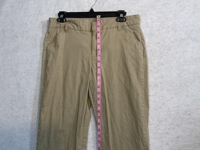 Dickies Pants Womens 10 Beige Relaxed Fit Khakis Stretch Workwear Twill Casual