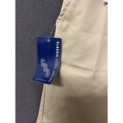 Classic School Uniform Shorts Boys 12 Khaki Chino Adjustable Waist NWT