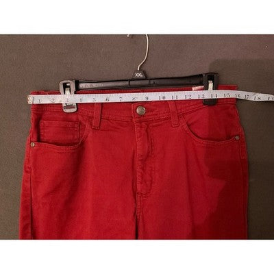 Lee Classic Fit Red Denim Pants 32x30 High Waist Cotton Blend Women’s High Waist