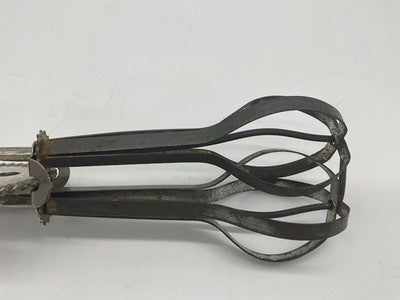 VTG Red Handle Rotary Hand Mixer Egg Beater Stainless Retro Kitchen Utensil