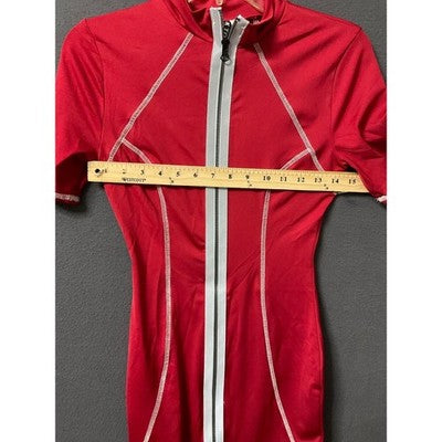 K Too Reflective Red Bodycon Mini Dress Size S Cut #5198 Style ND6447