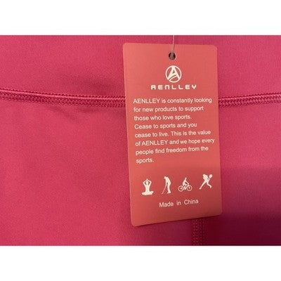 AENLLEY Leggings Womens XL Pink High Rise Yoga Pants Pockets Stretch Activewear