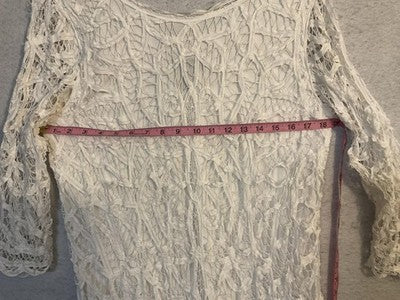 INC International Concepts Dress Womens 16W White Lace Crochet Sheath Midi Lined