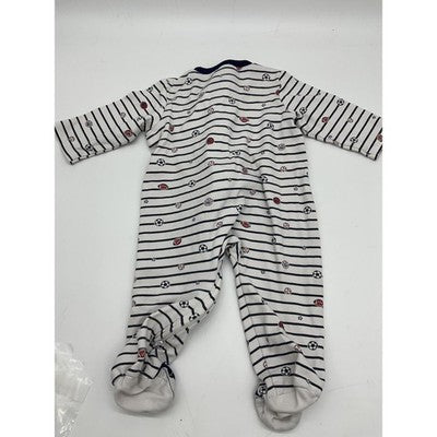 Little Me Sleeper Carter's Bodysuit Baby Boys 9 Months Sports Stripe Nana Set