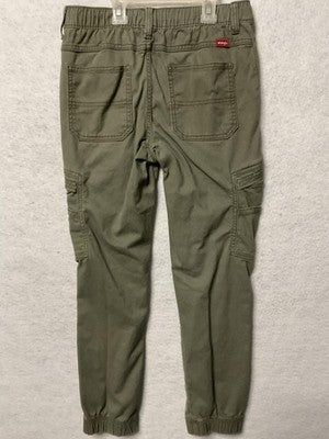 Wrangler Pants Boys 12 Regular Green Cargo Jogger Elastic Waist Pockets