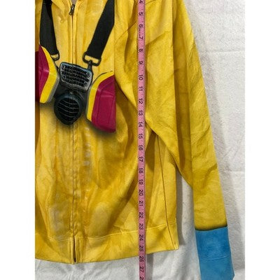Faux Real Breaking Bad Hoodie Mens Small Yellow Hazmat Suit Cosplay Zip Up