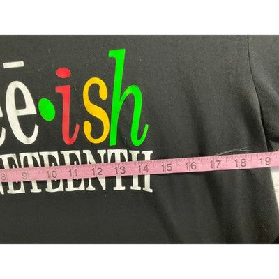 George T-Shirt Mens Large Black Free-ish Juneteenth Graphic Short Sleeve Tee