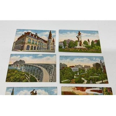 VTG New Orleans Lithograph 2"x3" Set 8pc Multicolor Historic Landmarks Souvenir