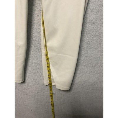 Lisadnyc The Drop Pants Womens 2XL Cream Faux Leather Pull On High Rise Pockets
