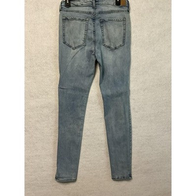 Aeropostale Jeans Womens Medium Light Wash High Rise Jegging Skinny Stretch Long