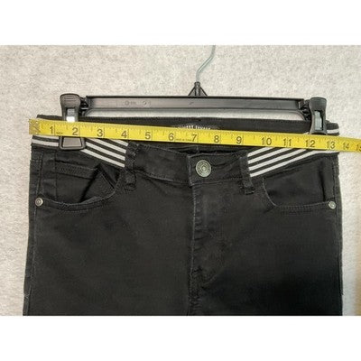 Almost Famous Jeans Womens 5 Mid Rise Skinny Pants Stretch Striped Waistband