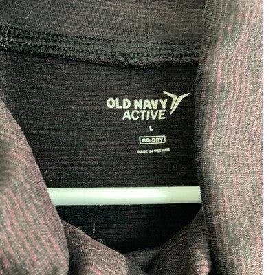 Old Navy Active Pullover Women Large Purple Cowl Neck Go-Dry Pockets Athleisure