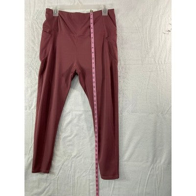Embrace Your Love Leggings Women XL Mauve Rose Side Pockets Activewear Workout
