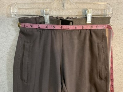 New Balance Track Pant Men XS Brown Elastic Waist Zip Pocket Hiking Straight Leg