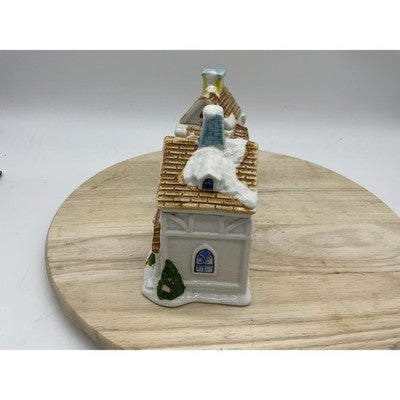 HH Christmas House Teapot Sugar Jar Ceramic Holiday Village Cottage SeT