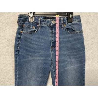 Aero Jeans Womens Blue Skinny Stretch Denim Mid Rise Five Pocket Casual