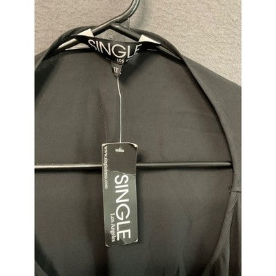 Top Black Sheer by Single Los Angeles 1XL USA Made Fringe Hem
