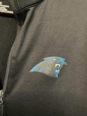 Carolina Panthers Jacket Mens Medium Black NFL Football Full Zip Track Warm Up