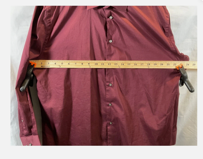 Madison Shirt Mens XL Red Solid Slim Fit Dynamic Cooling Long Sleeve Dress Shirt