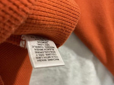 Cato Shirt Womens Small Orange Ribbed Knit Long Sleeve Crew Neck Top Stretch