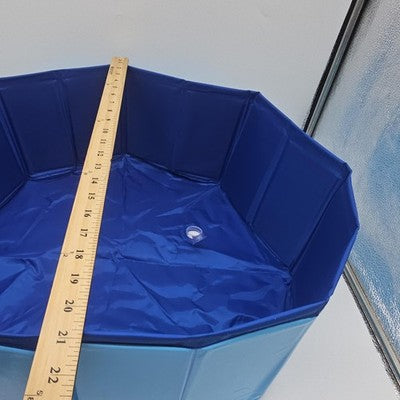 Blue PVC Foldable Pet Pool Size S Small Dog Cat Bathing Wading Tub Portable