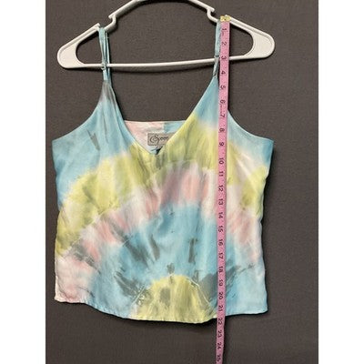 Spoon Tie-Dye Lined Cami Tank Top S | V-Neck Adjustable Straps Boho