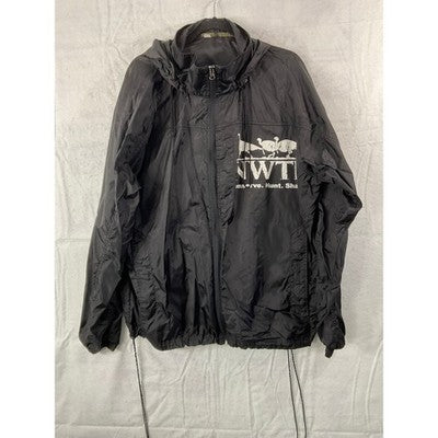 NWTF Windbreaker Jacket Mens XL Black Turkey Hunting Conservation Graphic