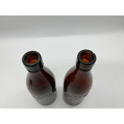 Scarborough Whitby Breweries Amber Glass Beer Bottles Set 2 Brown Antique Target
