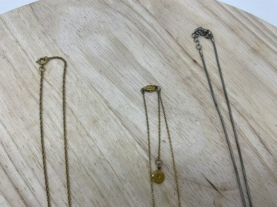 Lot 3 Mixed Brand Necklaces Gold Tone Heart Cross MK Teardrop Womens Jewelry