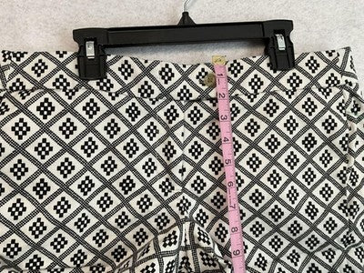 J.Crew Chino Shorts Womens 8 White Black Geometric Stretch Twill 4in Summer