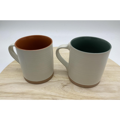 Fall Stoneware Coffee Mugs Set of 2 Happy Fall Y'all Pumpkin Patch Ceramic Fall