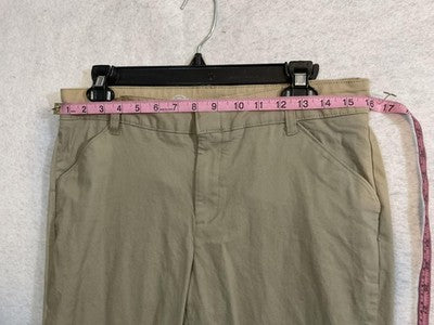 Dickies Pants Womens 10 Beige Relaxed Fit Khakis Stretch Workwear Twill Casual