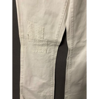 Tommy Hilfiger White Flare Jeans Low Rise Women's Size 4 Distressed VTG