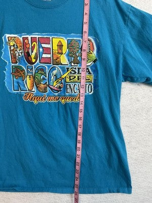 Yazbek Puerto Rico Shirt Boys Large Blue Graphic Tee Isla Del Encanto Travel
