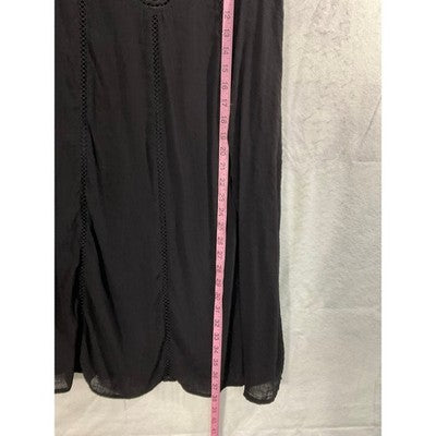 Wrangler Shift Dress Women Medium Black Crochet Lace Boho Sleeveless Mini