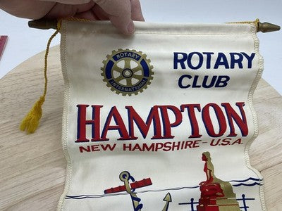 Rotary Club Hampton New Hampshire USA Marine Memorial Satin Banner Flag Pennant