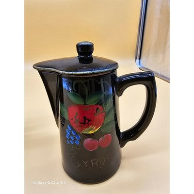 Vintage Ceramic Pancake Batter & Syrup Pitcher Set RETRO Hand-Painted Japan