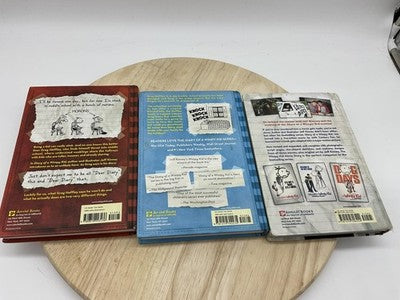 Jeff Kinney Diary Of A Wimpy Kid 3-Book Hardcover Set Blue Red White Cabin Fever