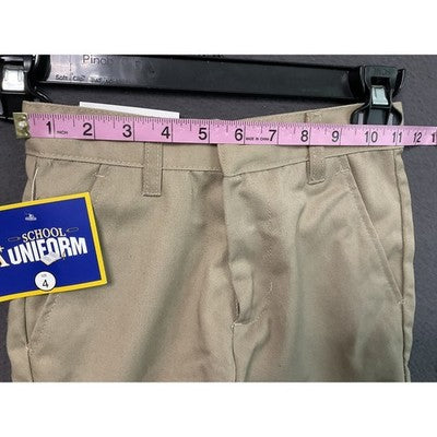 A+ School Uniform Shorts Boys 4 Flat Front Adjustable Waist Cotton Blend Uniform